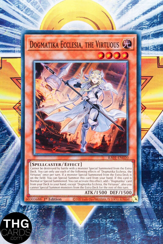 Dogmatika Ecclesia, the Virtuous RA01-EN020 1st Super Rare Yugioh Card