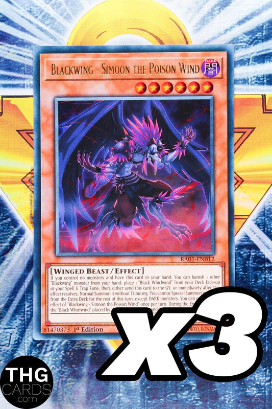 Blackwing - Simoon the Poison Wind RA01-EN012 1st Ultra Rare Yugioh Card PLAYSET