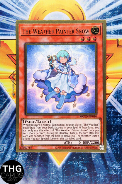 The Weather Painter Snow MGED-EN016 1st Edition Gold Rare Yugioh Card