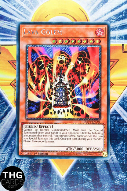 Lava Golem RA01-EN001 1st Edition Platinum Secret Rare Yugioh Card