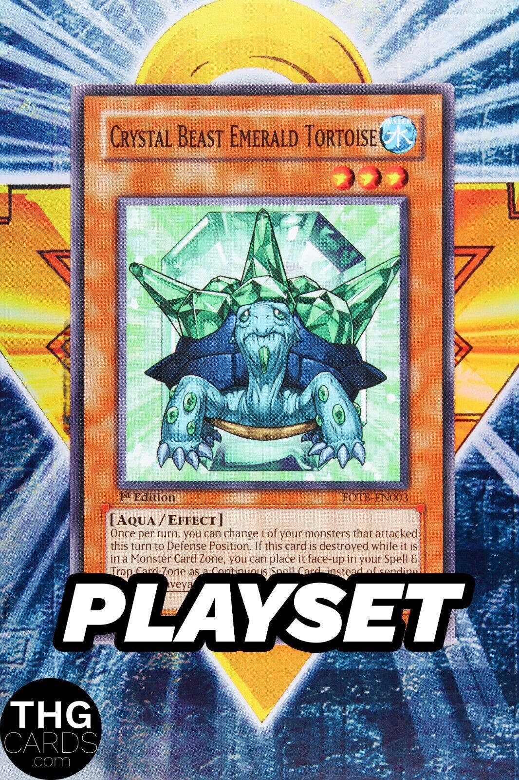 Crystal Beast Emerald Tortoise FOTB-EN003 Common Yugioh Card Playset