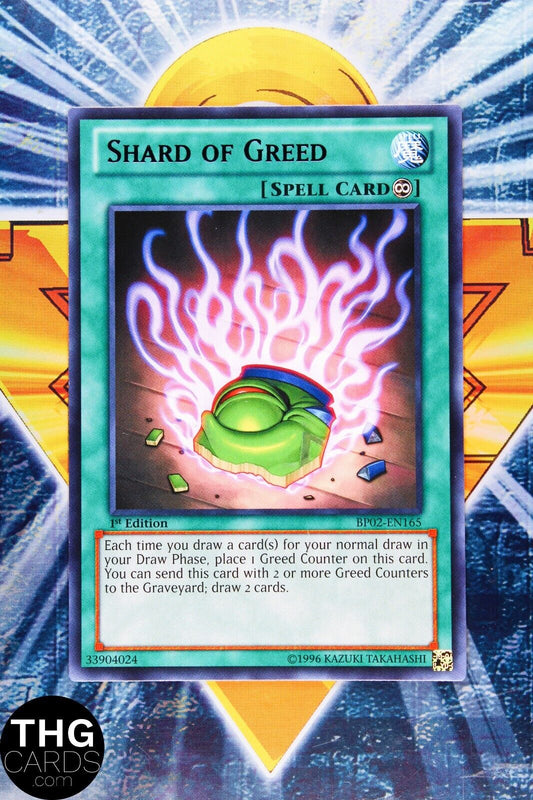 Shard of Greed BP02-EN165 1st Edition Black Rare Yugioh Card