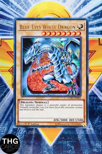 Blue-Eyes White Dragon LCKC-EN001 1st Edition Ultra Rare Yugioh Card Tablet Art