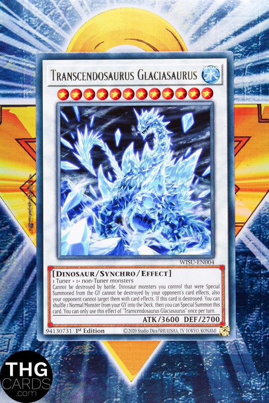 Transcendosaurus Glaciasaurus WISU-EN004 1st Edition Rare Yugioh Card