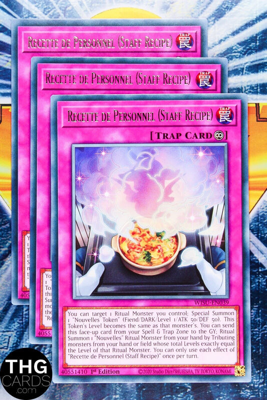 Recette De Personnel (Staff Recipe) WISU-EN039 1st Ed Rare Yugioh Card Playset