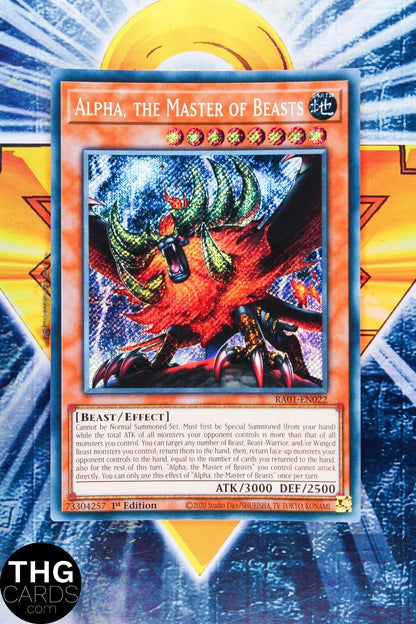 Alpha, The Master Of Beasts RA01-EN022 1st Edition Secret Rare Yugioh Card