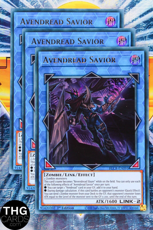 Avendread Savior BLCR-EN091 1st Edition Ultra Rare Yugioh Card Playset