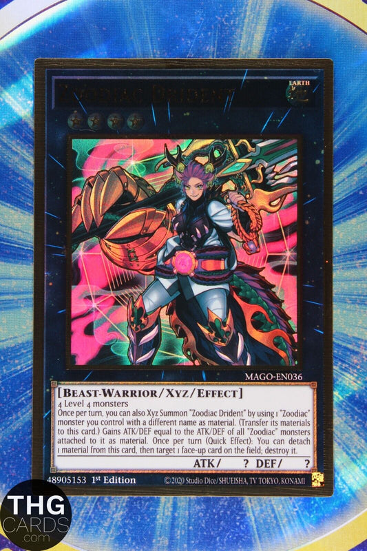 Zoodiac Drident MAGO-EN036 1st Ed Premium Gold Rare Yugioh Card