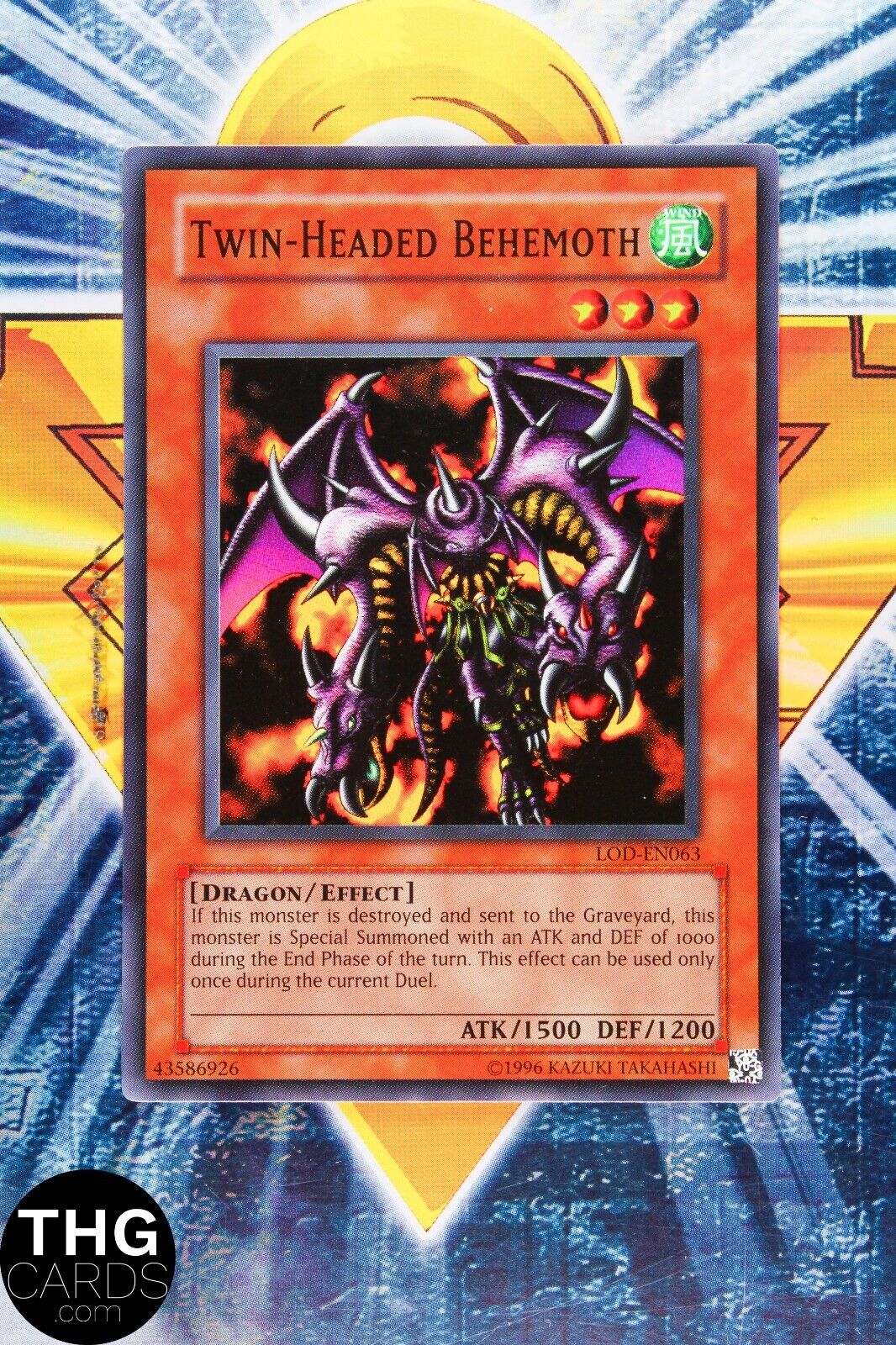 Twin Headed Behemoth LOD-EN063 Super Rare Yugioh Card