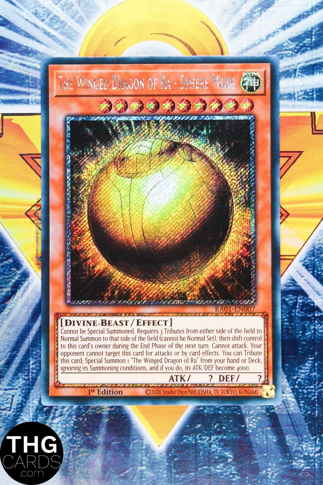 The Winged Dragon of Ra Sphere Mode RA01-EN007 Platinum Secret Rare Yugioh Card