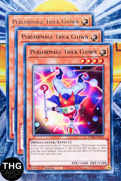 Performage Trick Clown VASM-EN042 1st Edition Rare Yugioh Card Playset