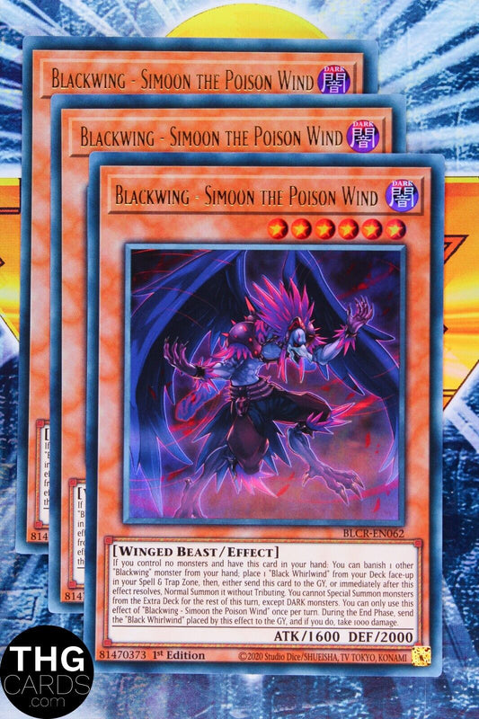 Blackwing - Simoon the Poison Wind BLCR-EN062 1st Ed Ultra Rare Yugioh Playset