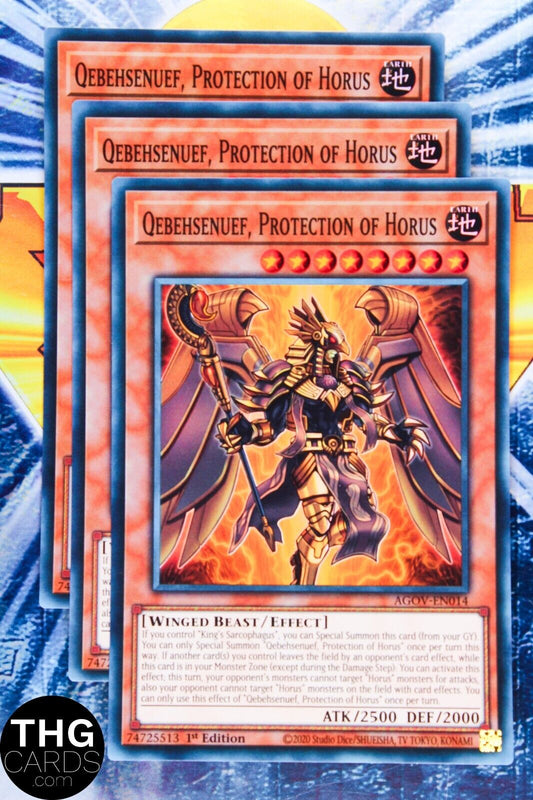 Qebehsenuef, Protection of Horus AGOV-EN014 1st Super Rare Yugioh Card Playset