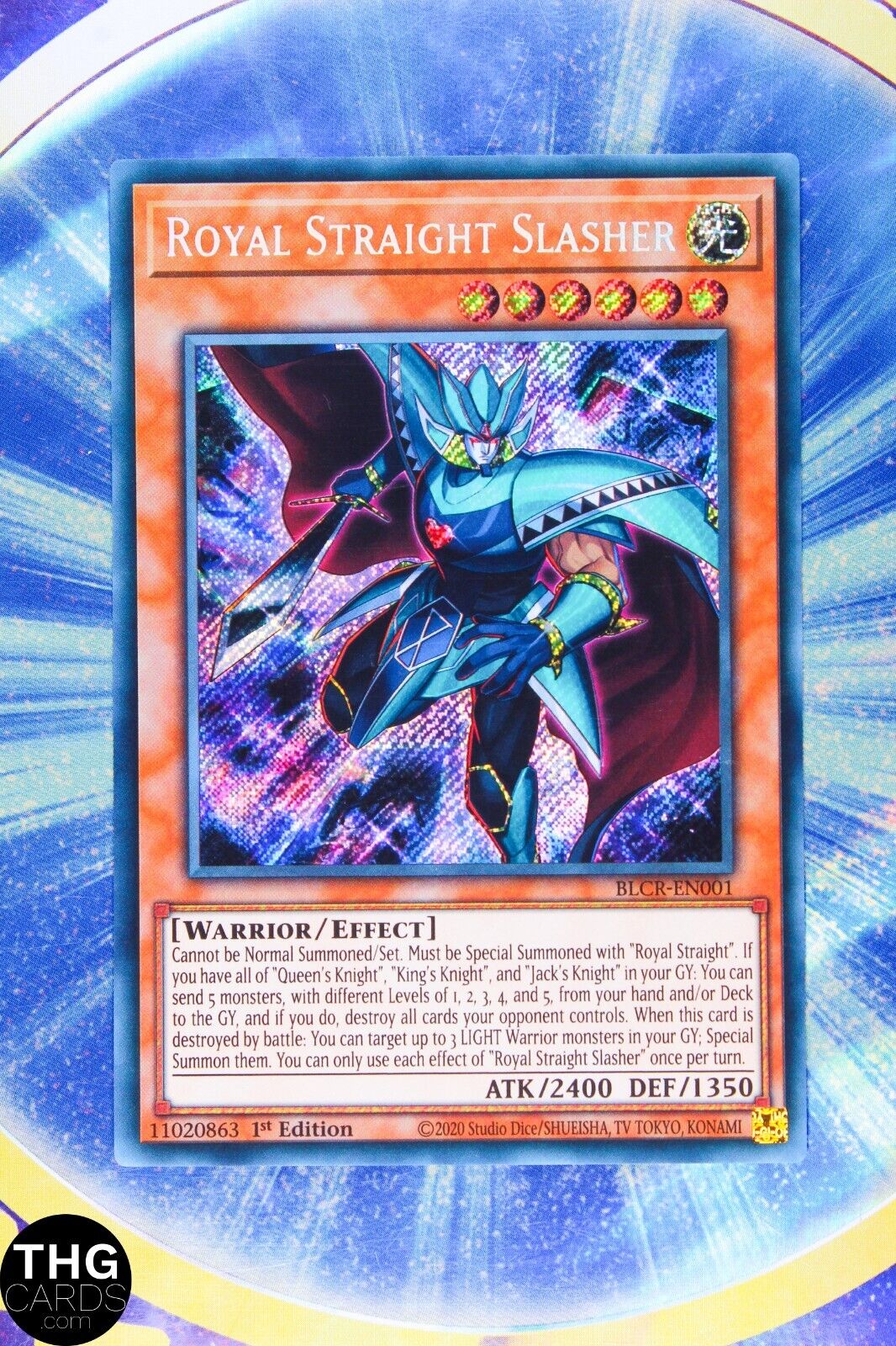 Royal Straight Slasher BLCR-EN001 1st Secret Rare Yugioh Card