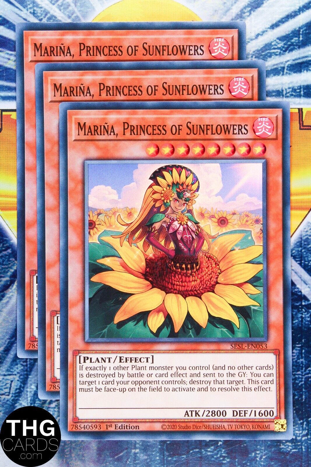 Marina, Princess Of Sunflowers SESL-EN053 1st Super Rare Yugioh Card Playset