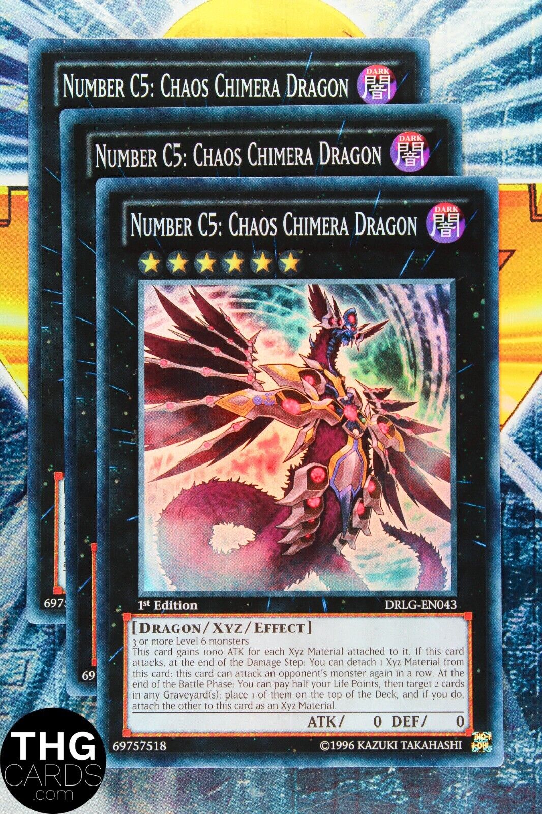 Number C5: Chaos Chimera Dragon DRLG-EN043 1st Super Rare Yugioh Card Playset