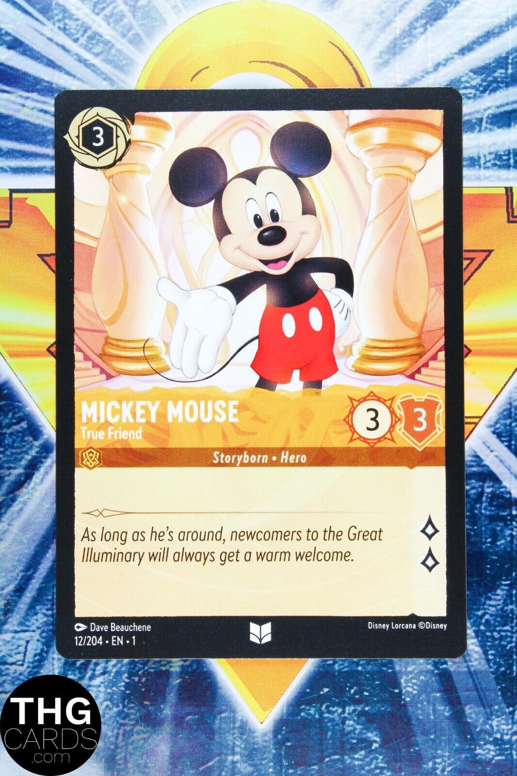 Mickey Mouse, True Friend 12/204 Non Foil Uncommon Lorcana First Chapter Card