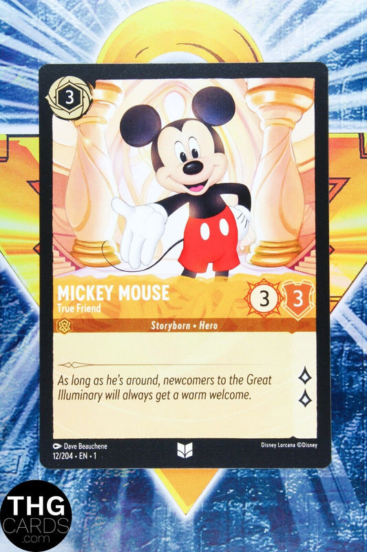 Mickey Mouse, True Friend 12/204 Non Foil Uncommon Lorcana First Chapter Card