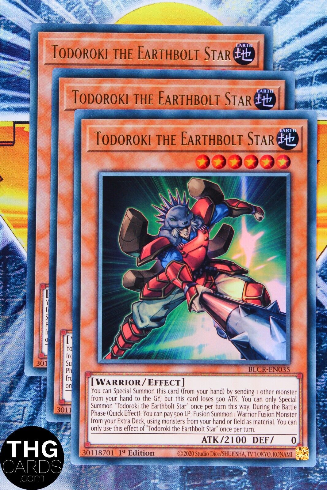 Todoroki the Earthbolt Star BLCR-EN035 1st Edition Ultra Rare Yugioh Playset