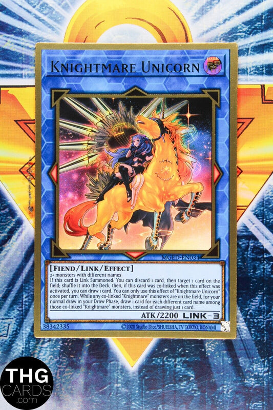 Knightmare Unicorn (Alt Art) MGED-EN034 1st Edition Gold Rare Yugioh Card