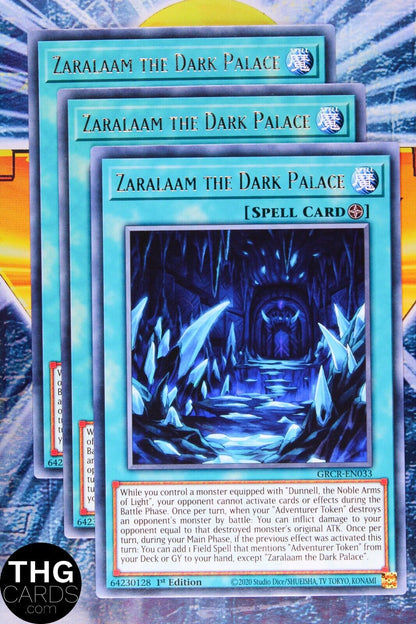 Zaralaam the Dark Palace GRCR-EN033 1st Edition Rare Yugioh Card Playset