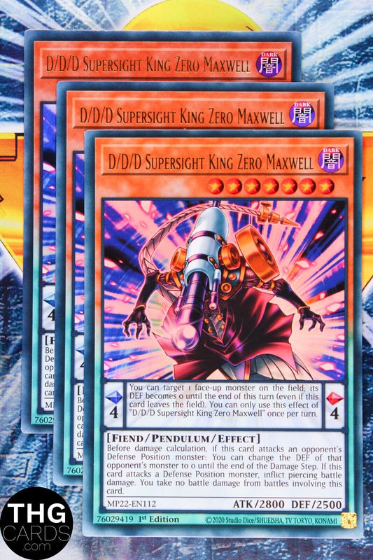 D/D/D Supersight King Zero Maxwell MP22-EN112 1st Ultra Rare Yugioh Card Playset