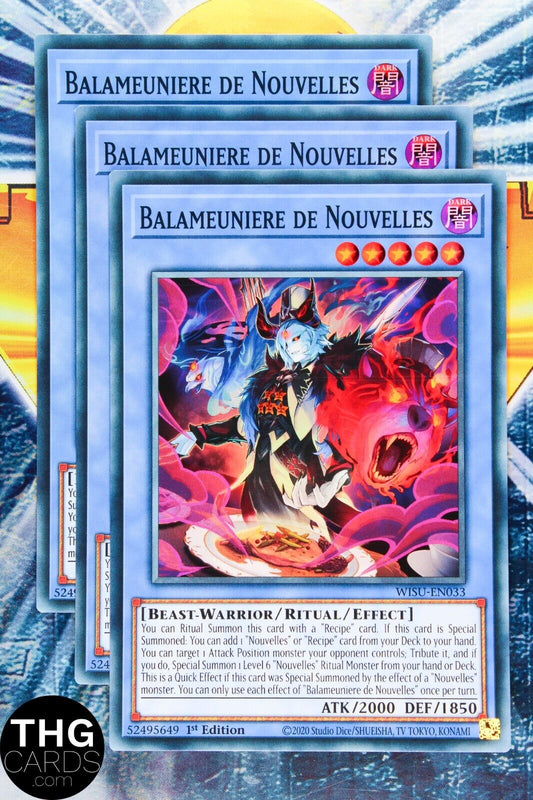 Balameuniere de Nouvelles WISU-EN033 1st Edition Super Rare Yugioh Card Playset