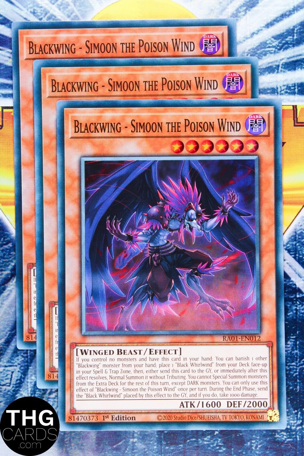 Blackwing - Simoon the Poison Wind RA01-EN012 1st Super Rare Yugioh Card Playset