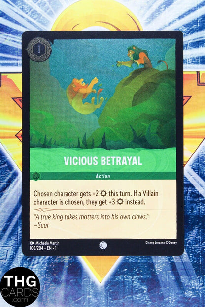 Vicious Betrayal 100/204 Foil Common Lorcana First Chapter Card