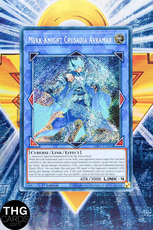 Mekk-Knight Crusadia Avramax RA01-EN044 1st Edition Secret Rare Yugioh Card