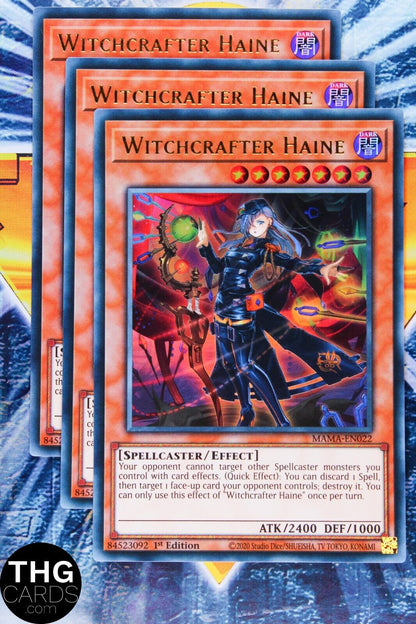 Witchcrafter Haine MAMA-EN002 1st Edition Ultra Rare Yugioh Card Playset