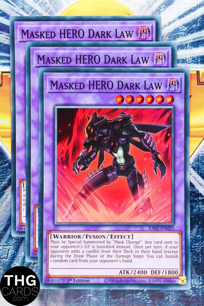 Masked HERO Dark Law RA01-EN025 1st Edition Super Rare Yugioh Card Playset