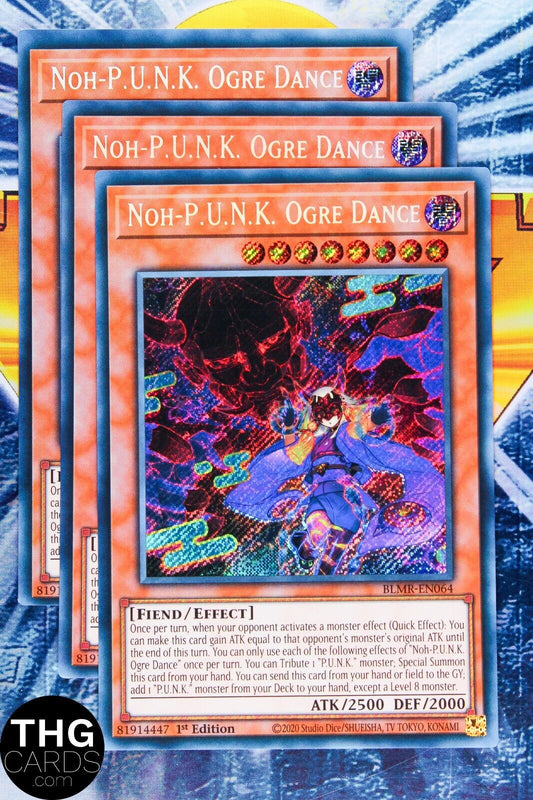 Noh-P.U.N.K Ogre Dance BLMR-EN064 1st Ed Secret Rare Yugioh Card Playset