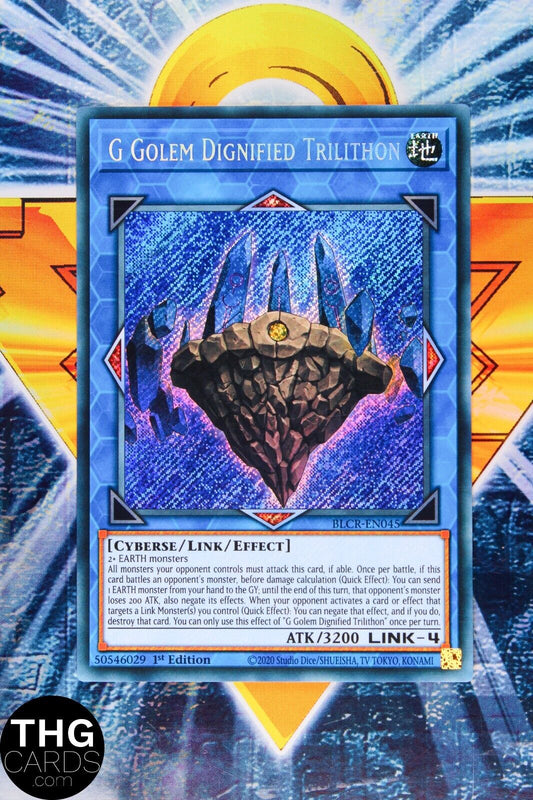 G Golem Dignified Trilithon BLCR-EN045 1st Edition Secret Rare Yugioh Card