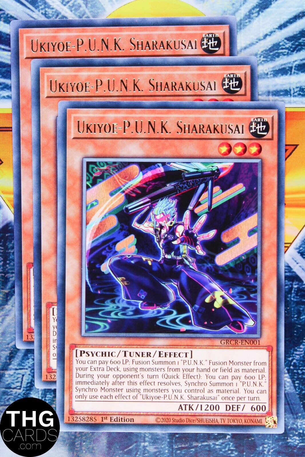 Ukiyoe-P.U.N.K. Sharakusai GRCR-EN001 1st Edition Rare Yugioh Card Playset