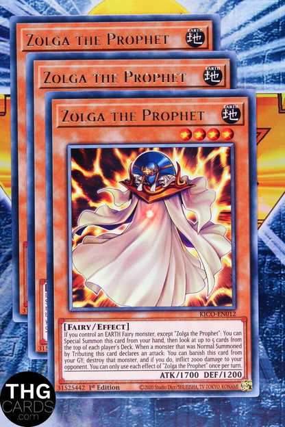 Zolga the Prophet KICO-EN012 1st Edition Rare Yugioh Card Playset