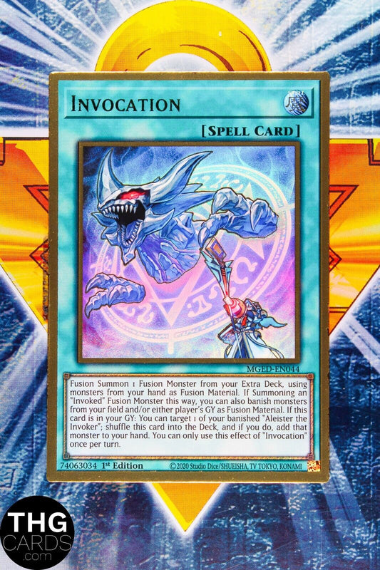 Invocation MGED-EN044 1st Ed Premium Gold Rare Yugioh Card