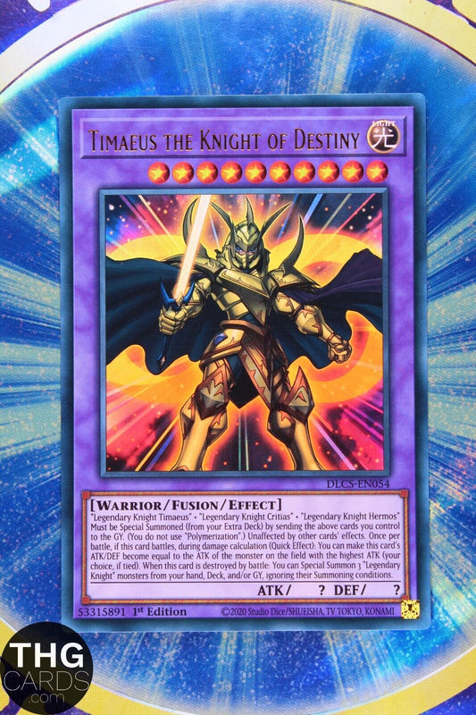 Timaeus the Knight of Destiny DLCS-EN054 1st Edition Ultra Rare Yugioh Card