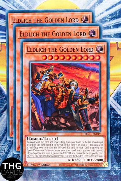 Eldlich the Golden Lord (Alt) RA01-EN019 1st Ed Super Rare Yugioh Card Playset
