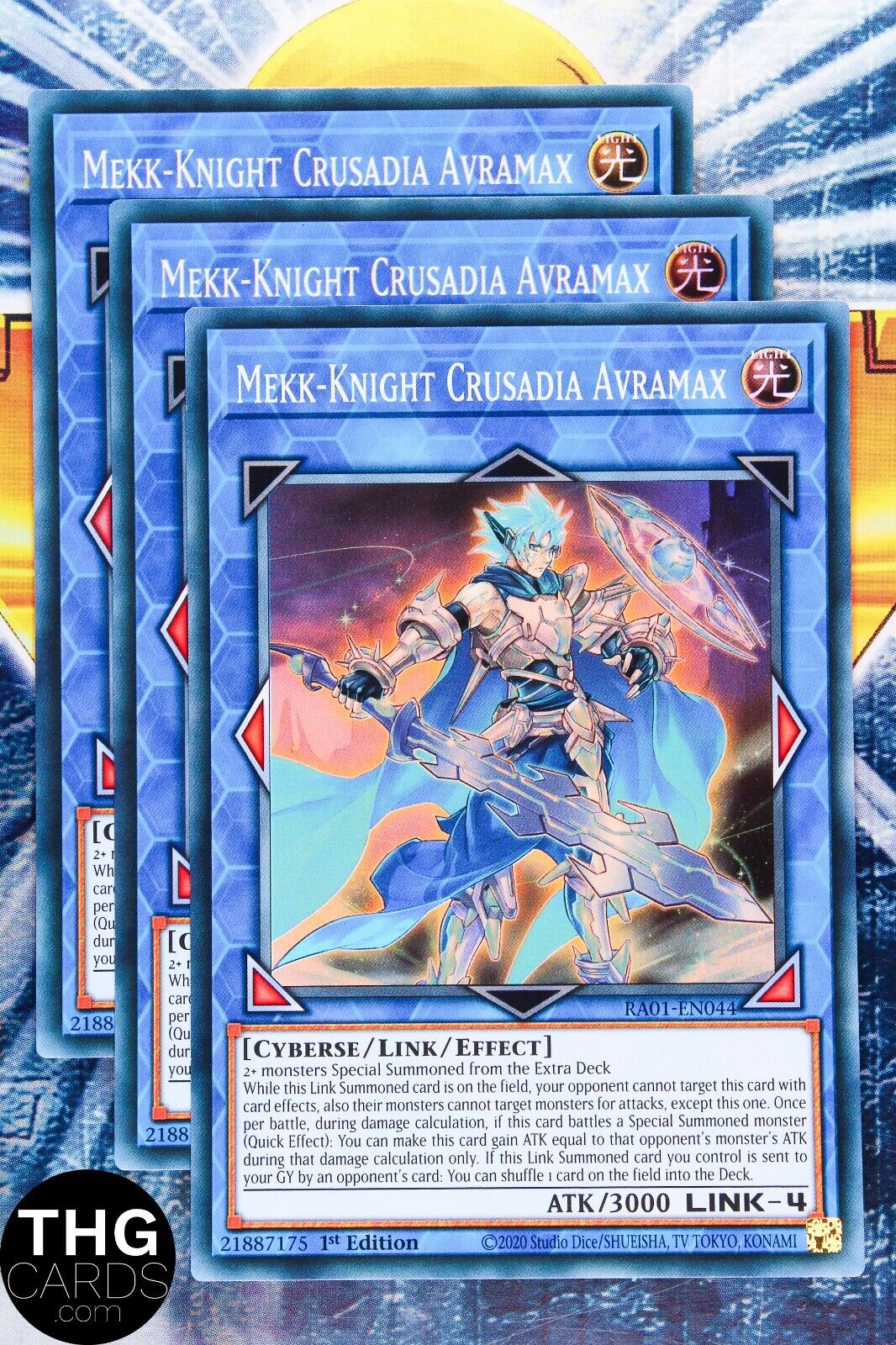 Mekk-Knight Crusadia Avramax RA01-EN044 1st Ed Super Rare Yugioh Card Playset