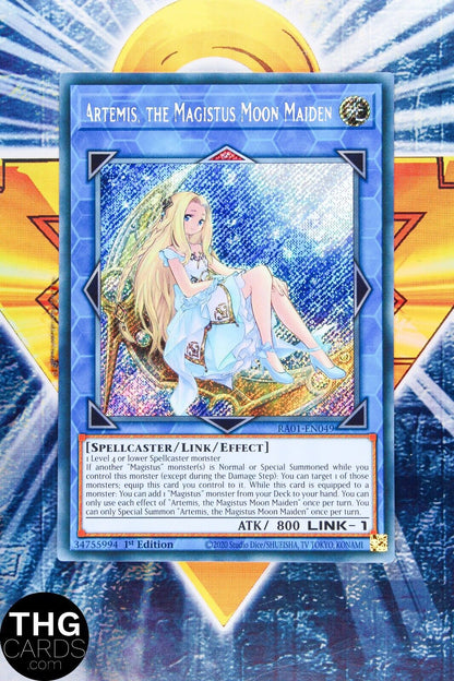 Artemis, the Magistus Moon Maiden RA01-EN049 1st Edition Secret Rare Yugioh Card