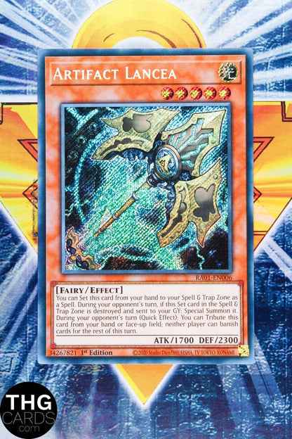 Artifact Lancea RA01-EN006 1st Edition Secret Rare Yugioh Card