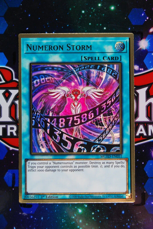 Numeron Storm MGED-EN051 1st Edition Premium Gold Rare Yugioh Card