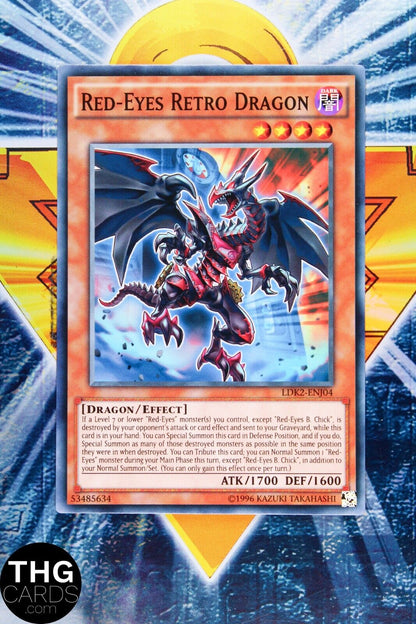 Red-Eyes Retro Dragon LDK2-ENJ04 Common Yugioh Card