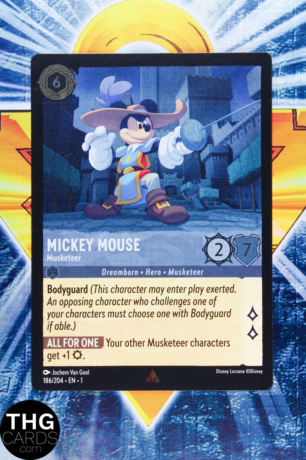 Mickey Mouse, Musketeer 186/204 Foil Rare Lorcana First Chapter Card