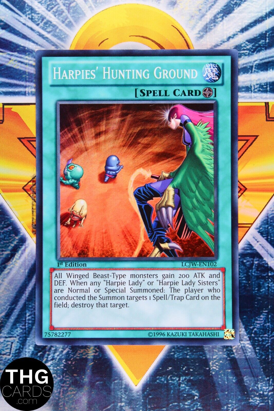 Harpies Hunting Ground LCJW-EN102 1st Edition Super Rare Yugioh Card