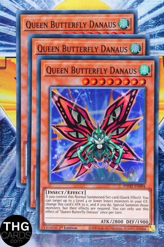 Queen Butterfly Danaus PHHY-EN094 1st Ed Super Rare Yugioh Card Playset