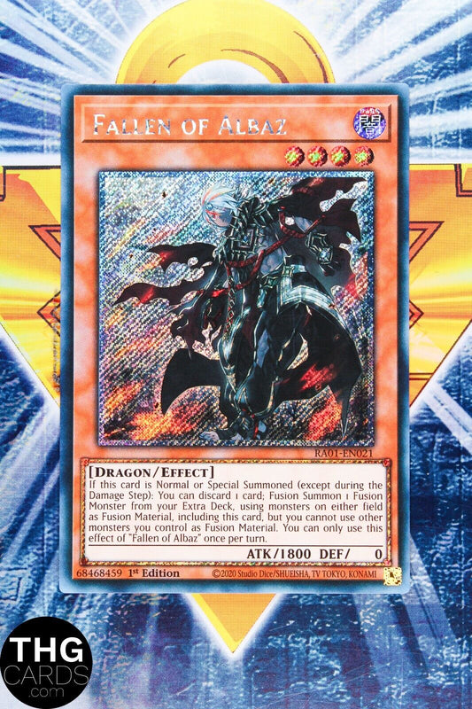 Fallen of Albaz RA01-EN021 1st Edition Platinum Secret Rare Yugioh Card