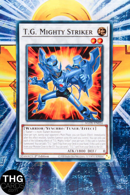 T.G. Mighty Striker AGOV-EN034 1st Edition Super Rare Yugioh Card