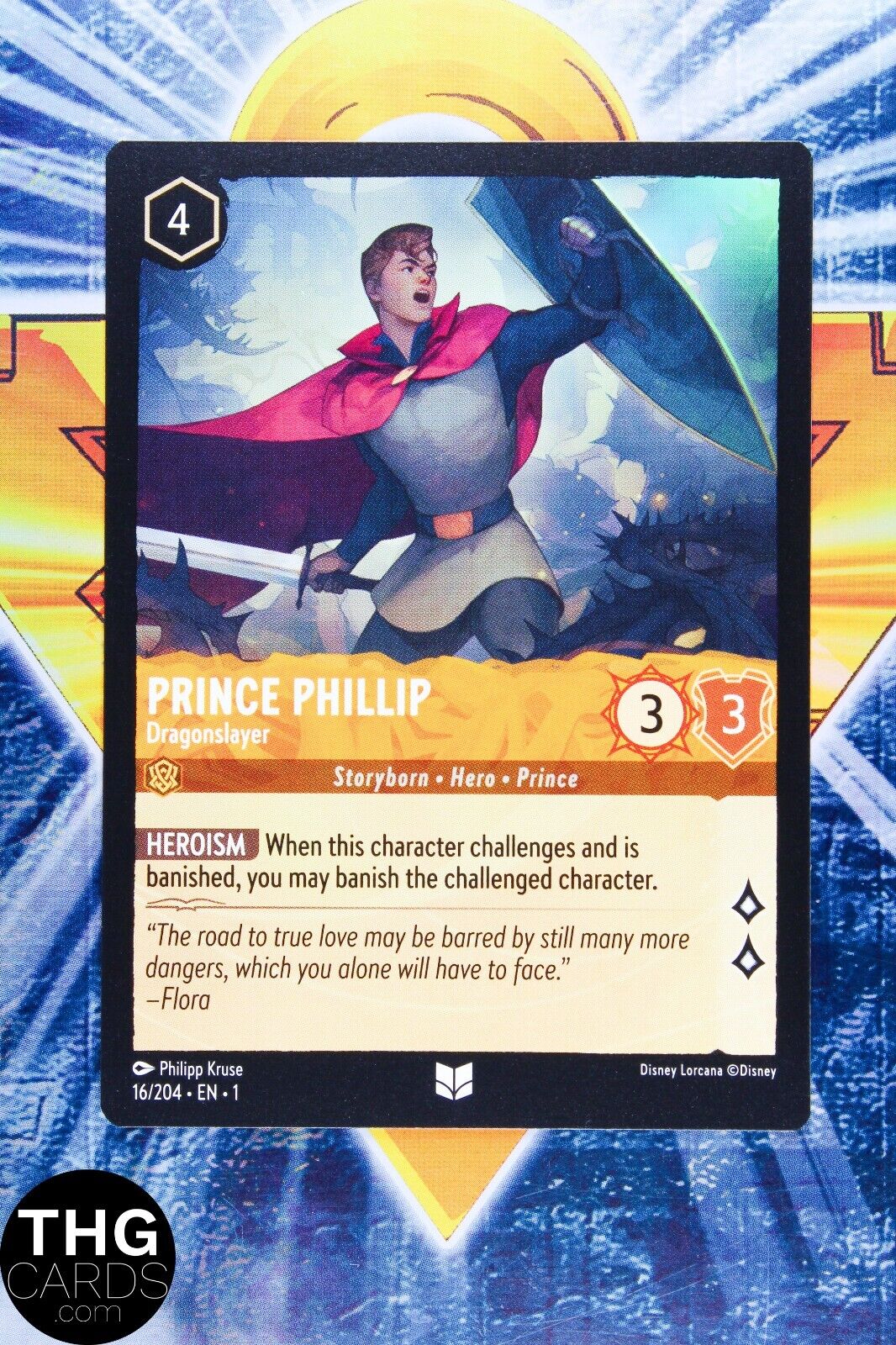Prince Phillip, Dragonslayer 16/204 Non Foil Uncommon Lorcana First Chapter Card
